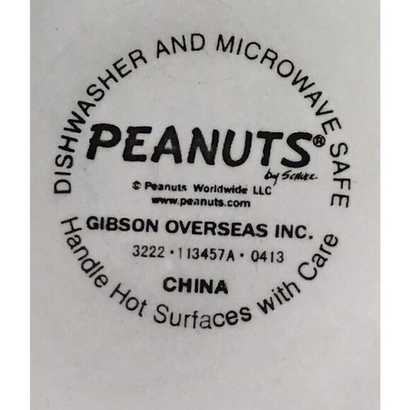 Peanuts Snoopy Mosaic Coffee Mug Cup by Gibson Vintage 1990s Yellow Blue - Picture 3 of 8